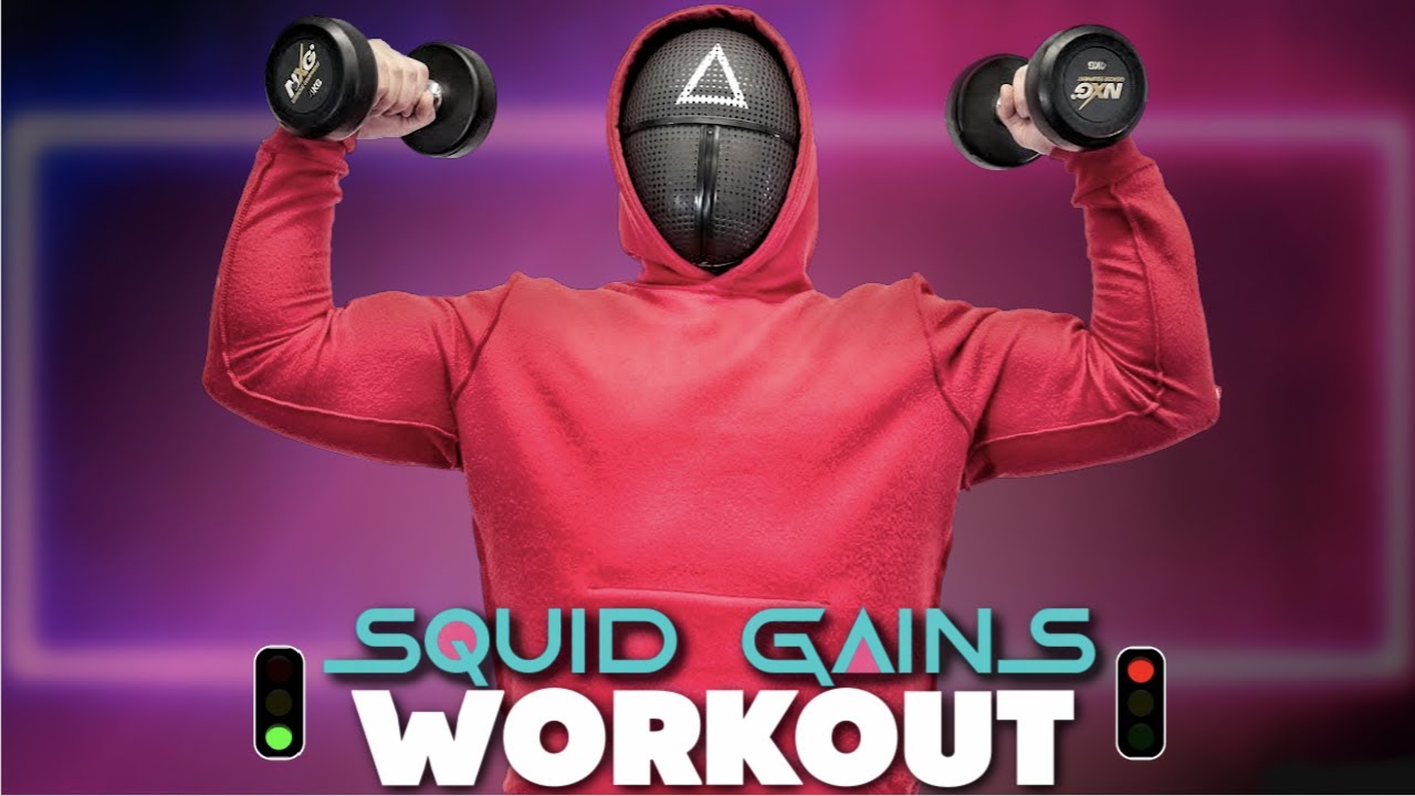 The Squid Gains | 15 min full body dumbbell workout (green light - red light game)