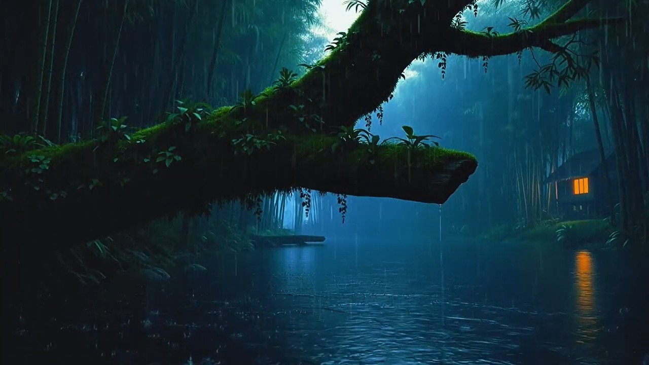 Cozy Forest Cabin in Heavy Rain (NO ADS) 🌧️ Deep Sleep & Relaxing Nature Sounds