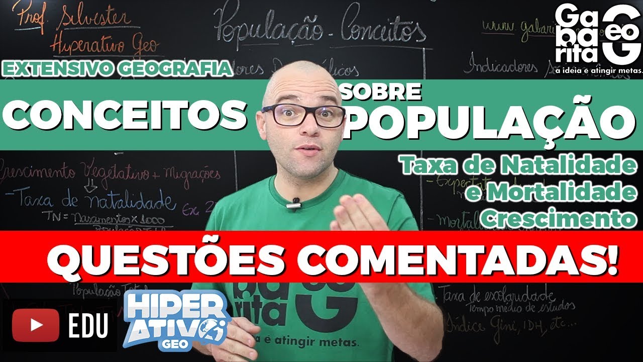 Exercícios de Geografia pro ENEM - Crescimento Demográfico, População Absoluta e Relativa