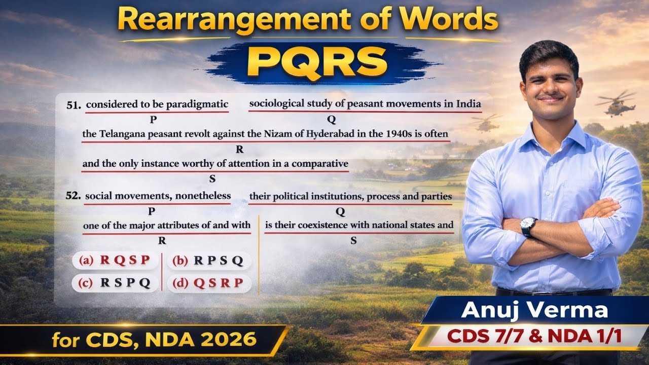Rearrangement of Words (PQRS) | CDS, NDA 1 2026 | 7 Deadly Tricks & Golden Rules