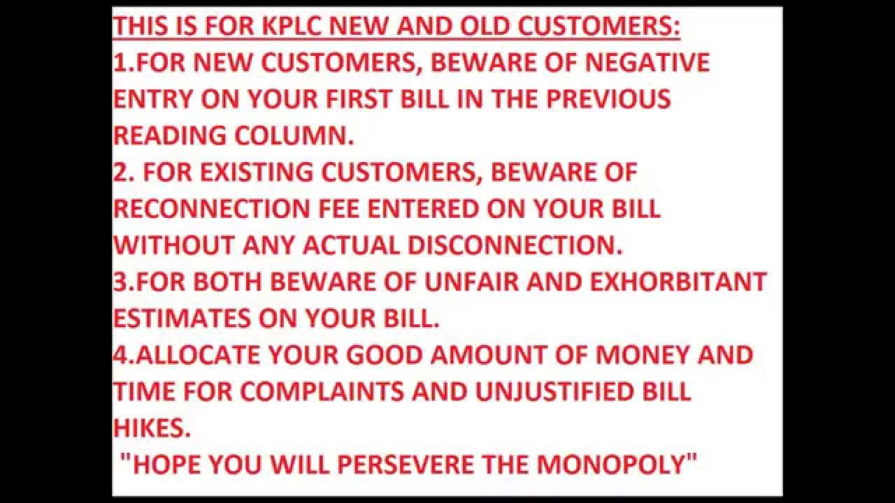 Ghost units KPLC bill
