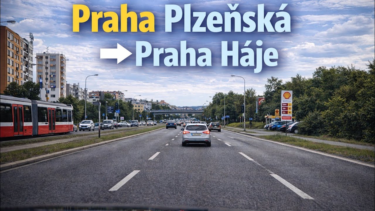 🚗 Praha Plzeňská → Praha Háje | Klidná jízda autem | 4K | Bez komentáře