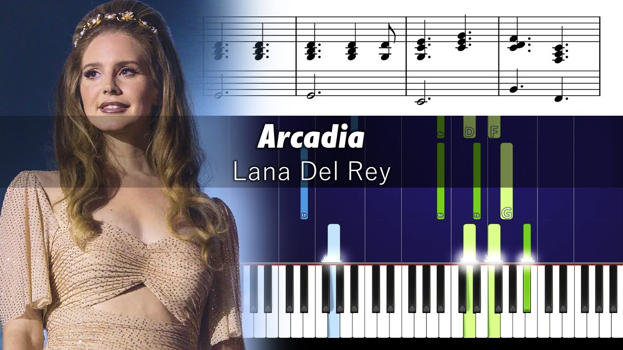 Lana Del Rey - Arcadia - Accurate Piano Tutorial with Sheet Music