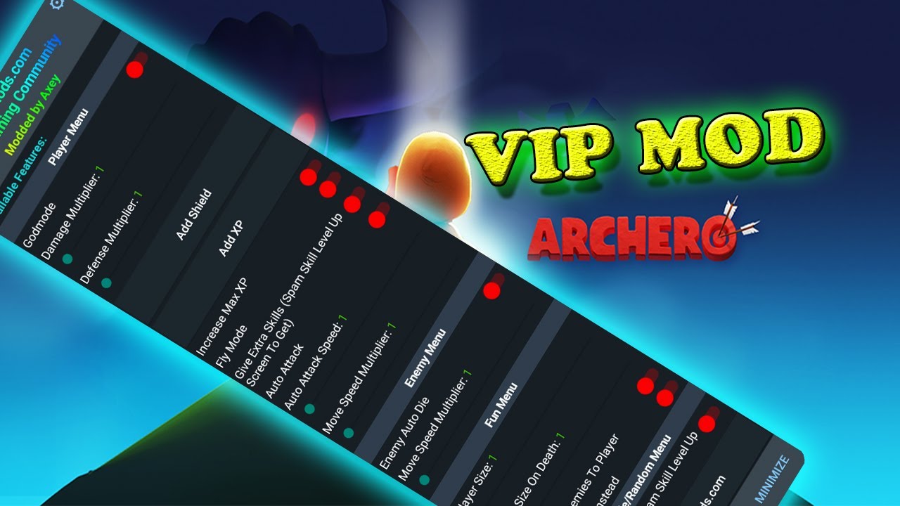 Archero MEGA MOD Menu APK | 19 Features! Damage, Defense, Speed, Auto Attack/Kill & More!