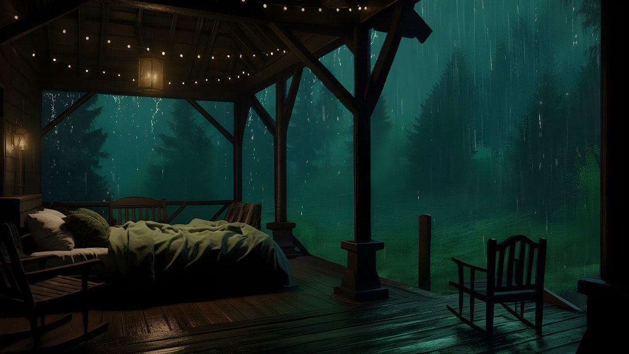 Midnight Thunderstorm Ambience – Heavy Rain for Sleeping and Stress Relief, ASMR
