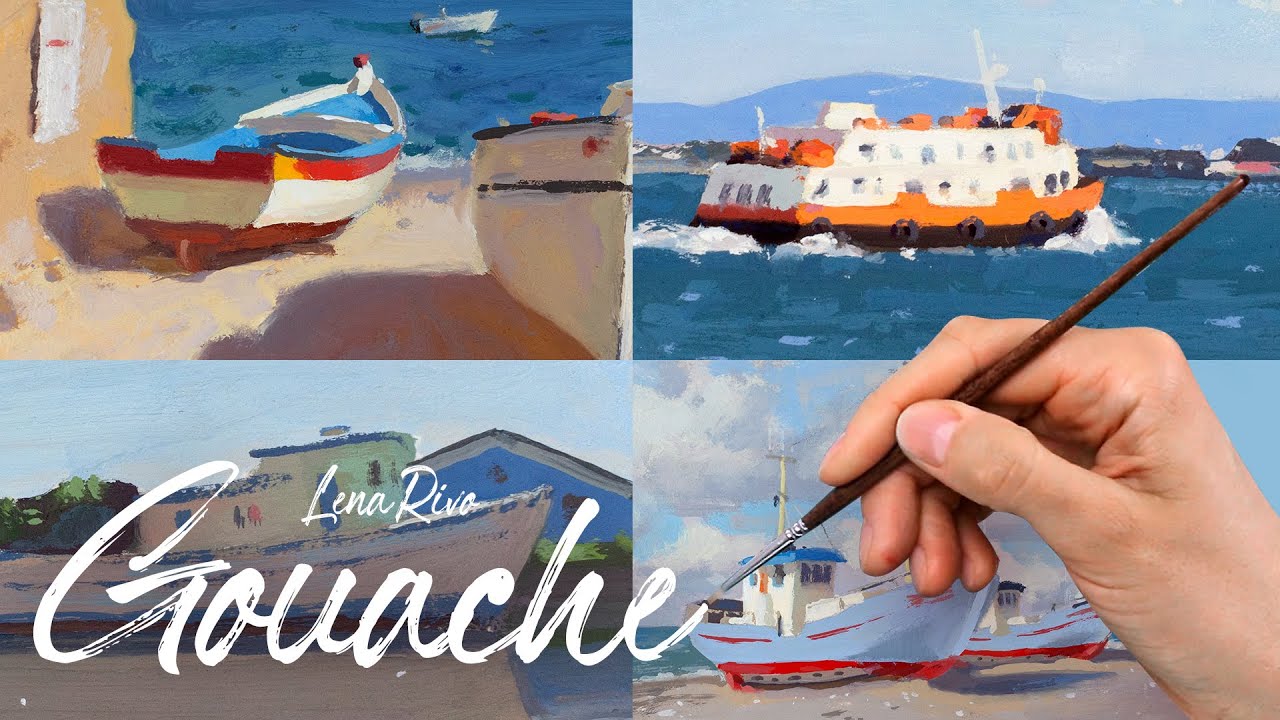 Days 27-30 of Plein-Airpril - landscape painting with gouache