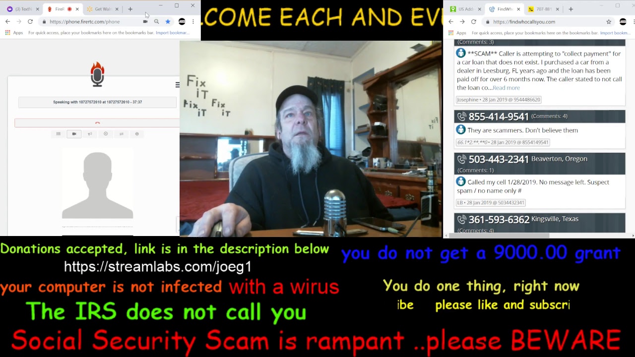 Monday 1/28/19 Live Scambait. IRS, SSA, TECH, etc...