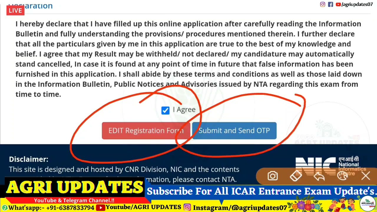 how to fill icar application form step by step all LIVE🔴 | ICAR 2022 Exam Date | ICAR EXAM 2022 💥