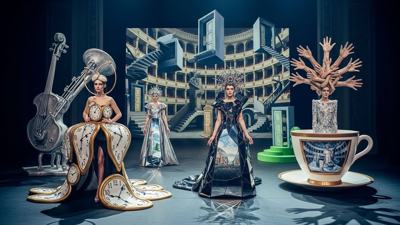 Surreal Fashion Theatre 4K Visuals Video | Dreamlike Runway in Cinematic AI Motion