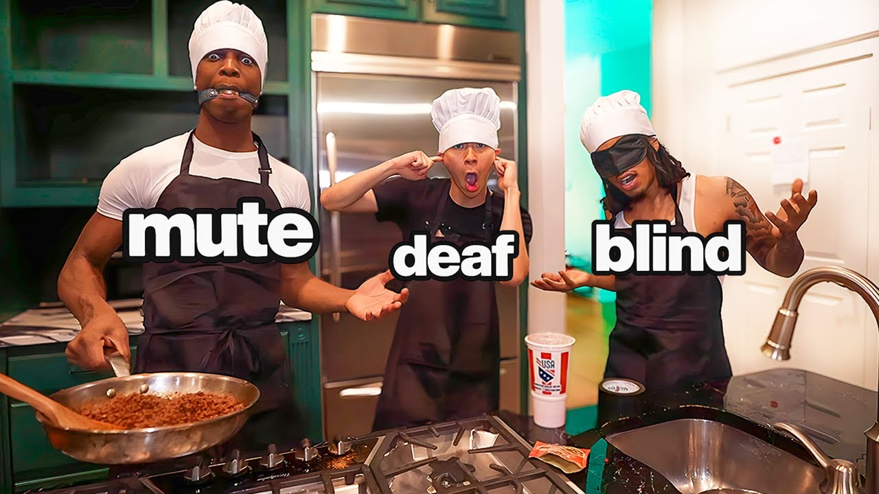 Ray Madi & Kaleel Blind, Deaf & Mute Cooking Challenge 😂!