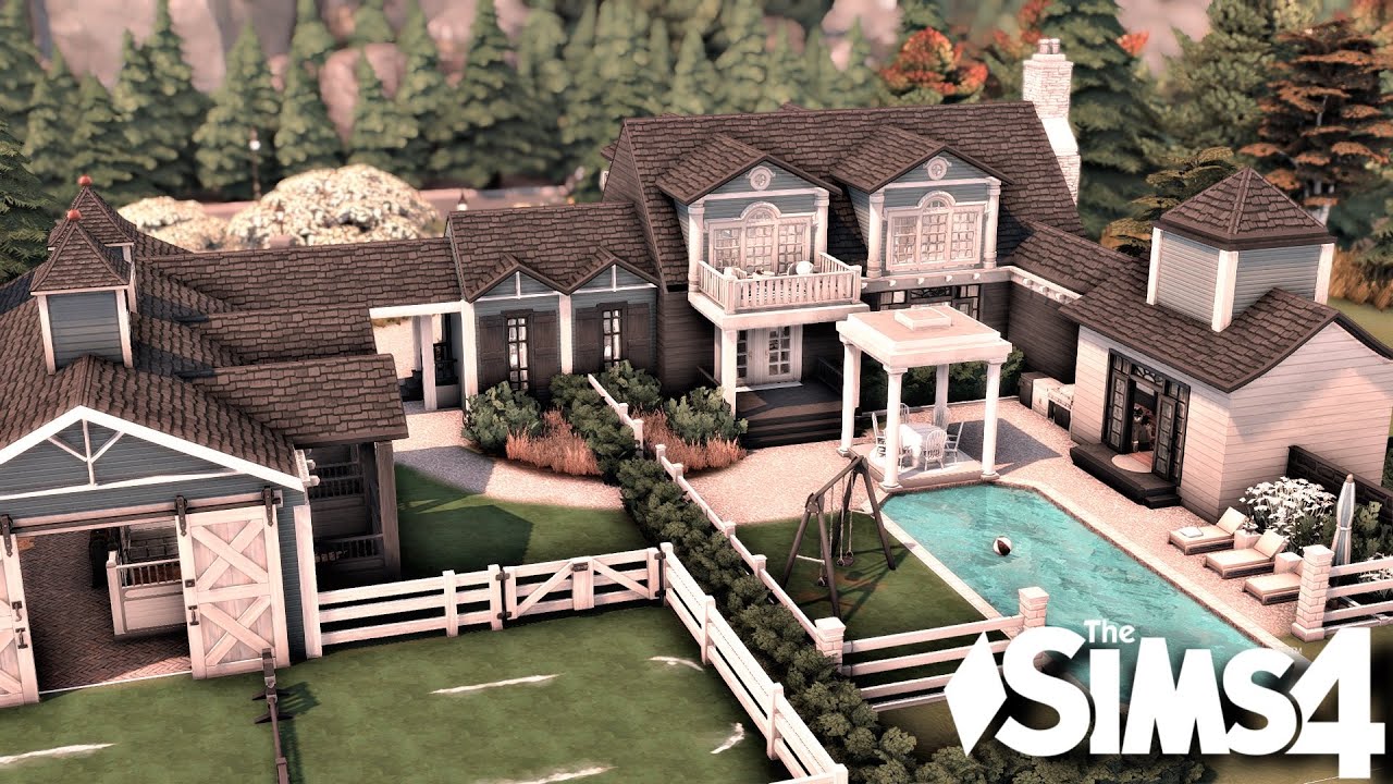 Huge Hamptons Coastal Family Mansion | No CC | The sims 4 | Stop motion Speed Build