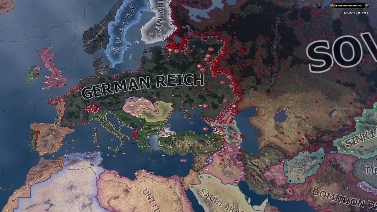 When Allies stab at that back of Soviet   historical - Hoi4 Timelapse