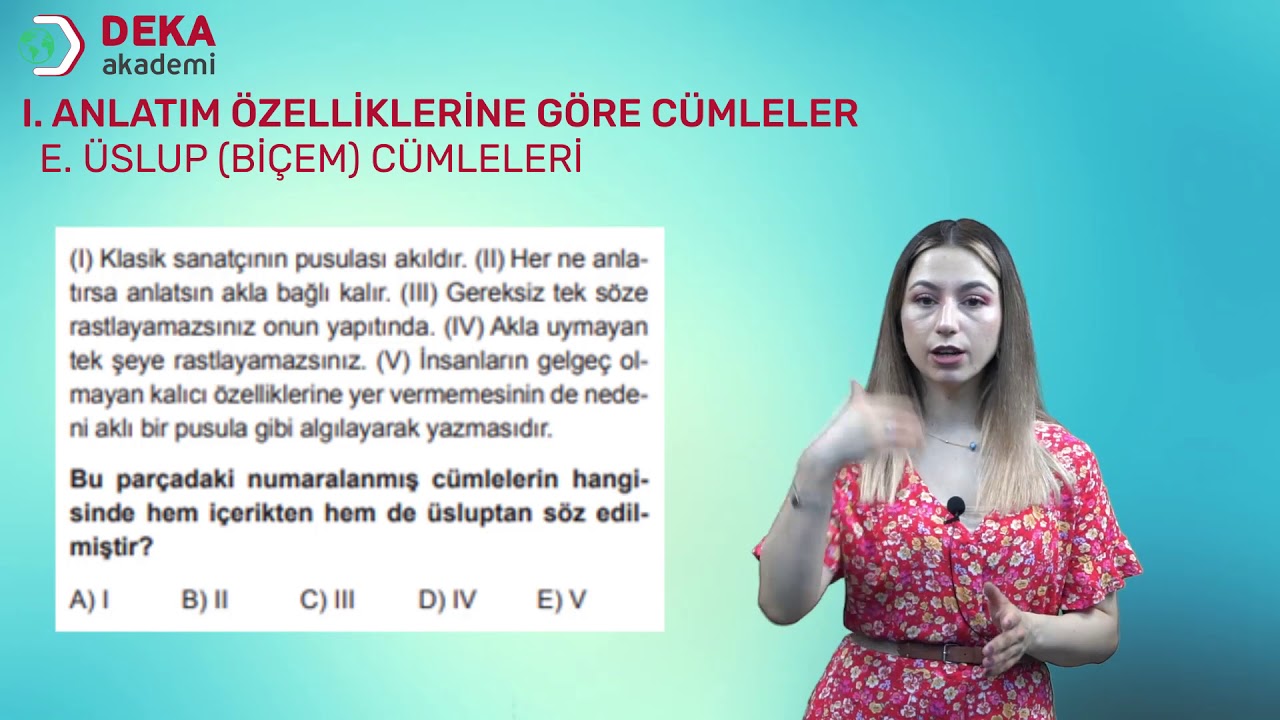 005 - TYT/AYT - KPSS Türkçe - Anlatım Özelliklerine Göre Cümleler - Mehtap Özsarıkaya