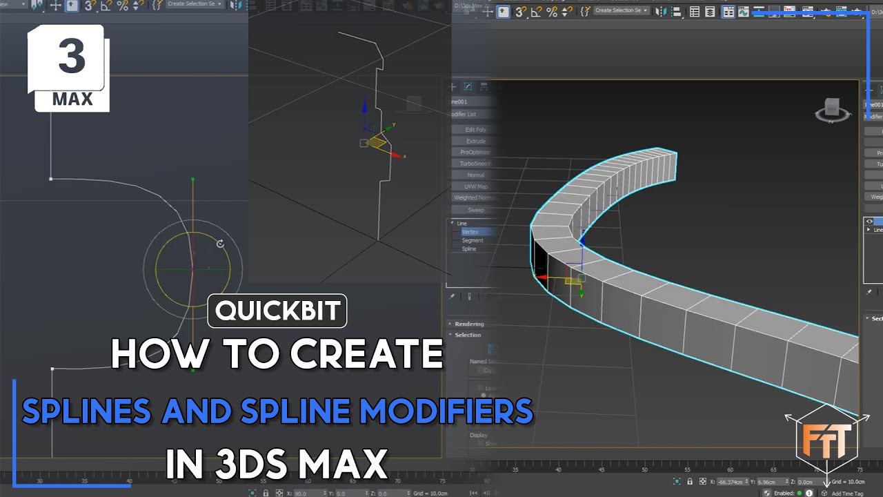 Quickbit &mdash; Сплайны и модификаторы сплайнов в 3DS Max