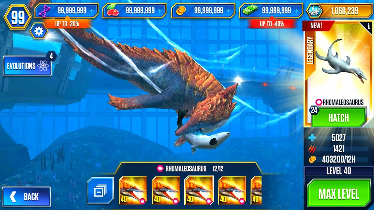 NEW VIP UPGRADE RHOMALEOSAURUS MAX LEVEL 40 | HT GAME