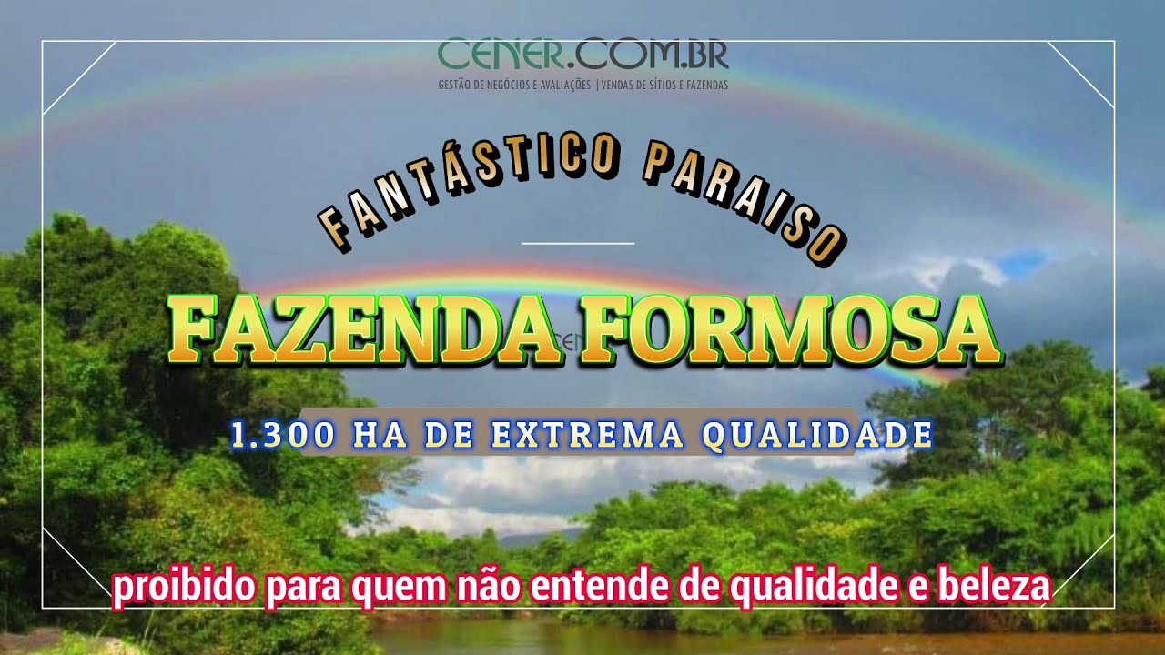 Cener Imóveis 2795 Fantástica fazenda de 1 300 ha na região de Corinto por R$75 M