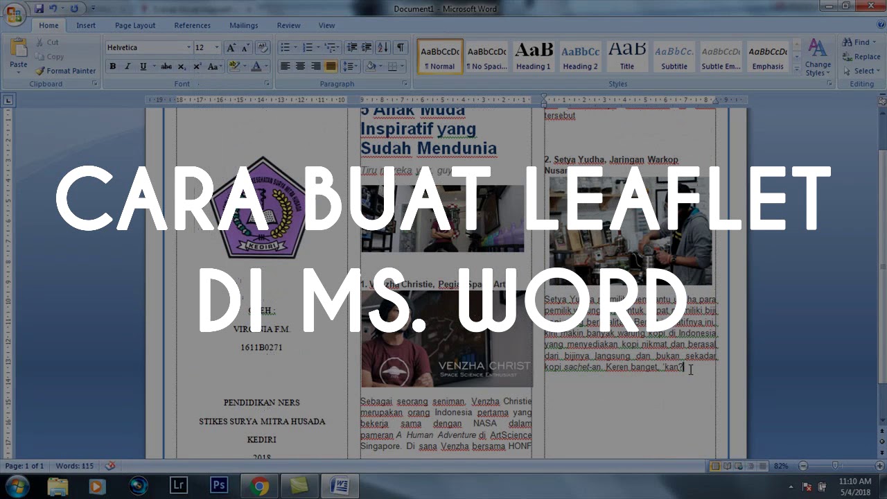 TUTORIAL BUAT LEAFLET DI MS.WORD