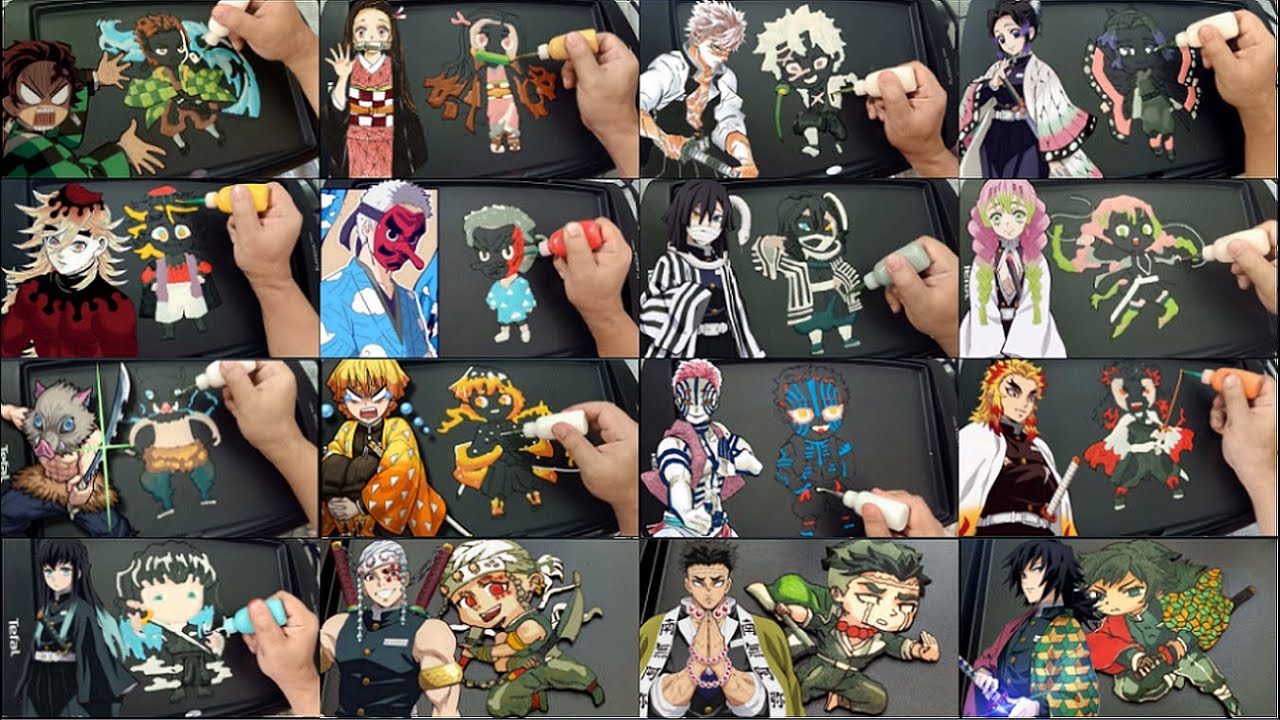Chibi Characters Kimetsu no Yaiba Demon Slayer Anime Pancake Art