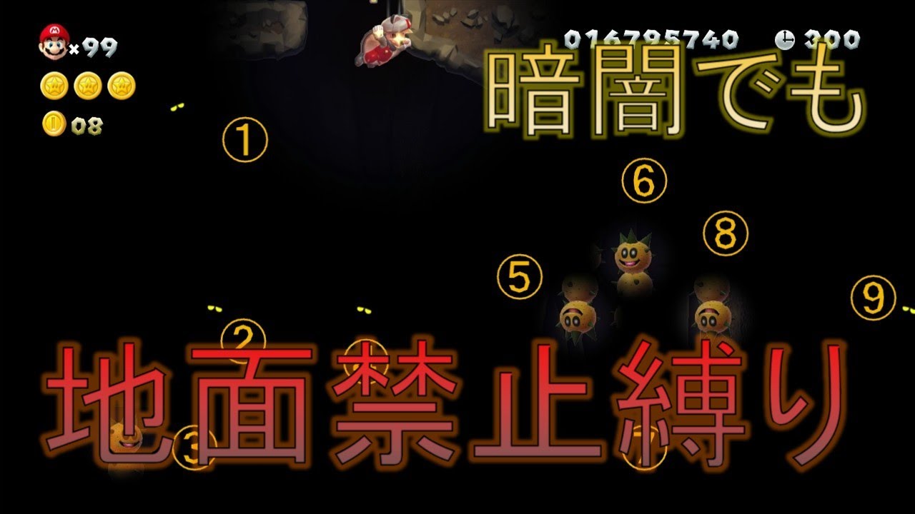 【地面禁止】縛りでクッパ城を目指す！【NewスーパーマリオブラザーズU】part３