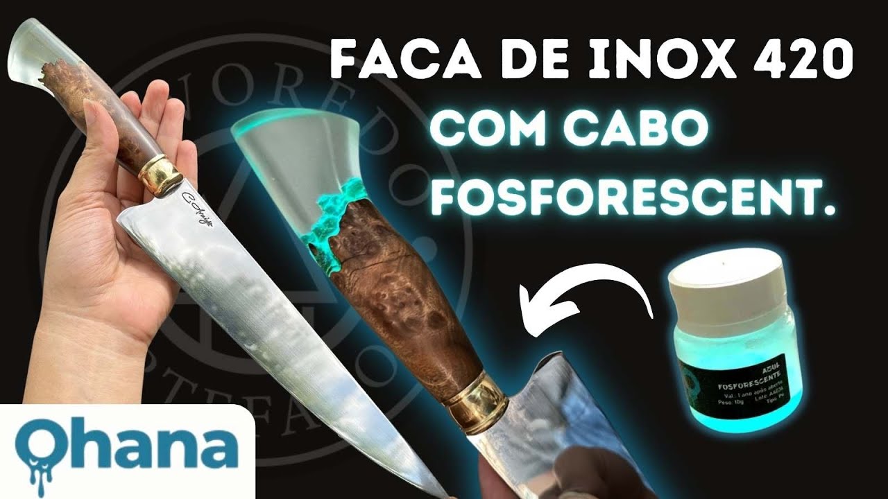 COMO FIZ UMA FACA GAUCHA DE ACO INOX COM CABO HIBRIDO OHANA