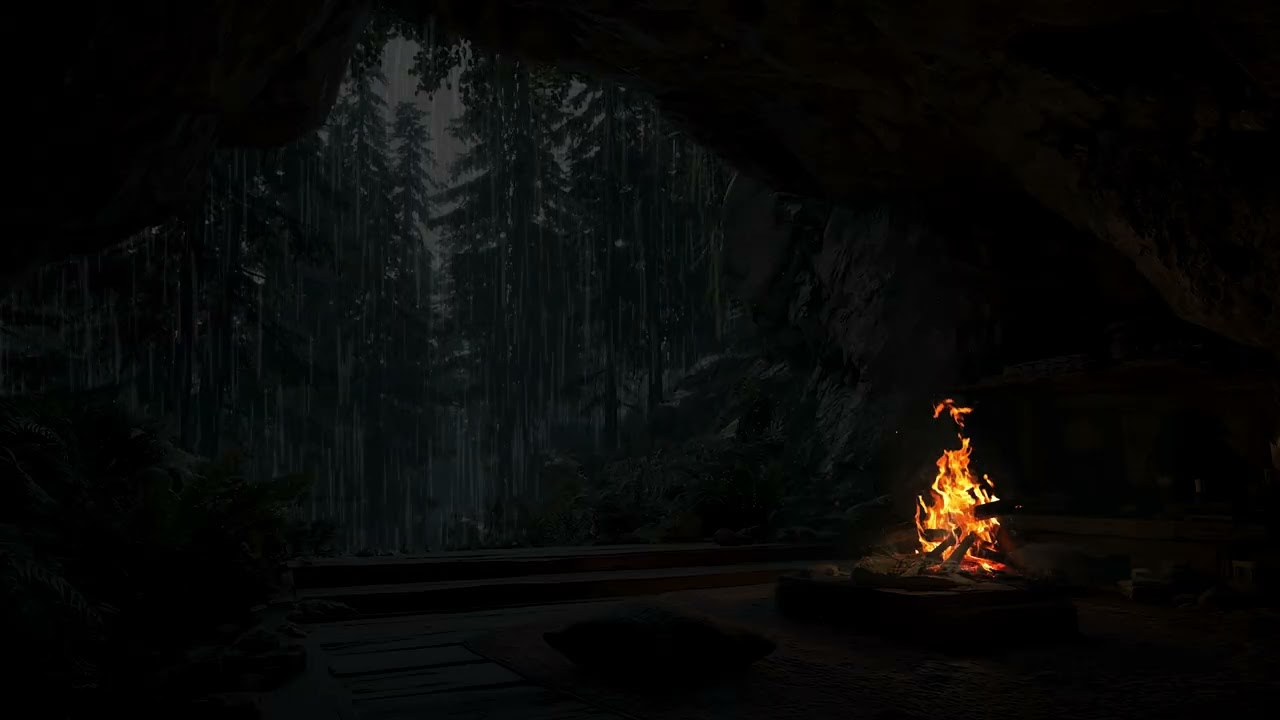 Rain Cave Relax | Dark Cave Rain Soundscape for Insomnia Recovery and Quiet Peaceful Sleep
