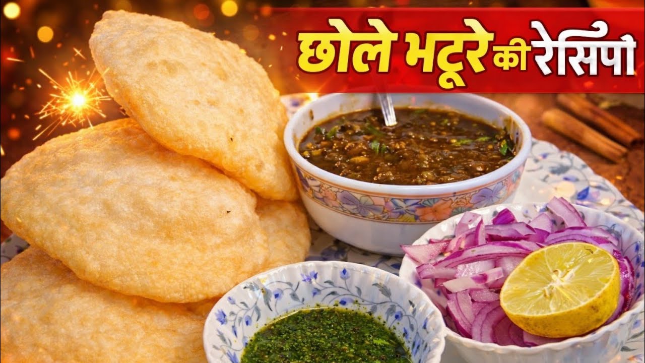 दिल्ली स्टाइल छोले भटूरे | फूले-फूले भटूरे और मसालेदार छोले