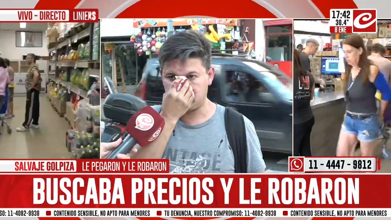 Le rompieron la nariz para robarle en medio de una nota con Crónica