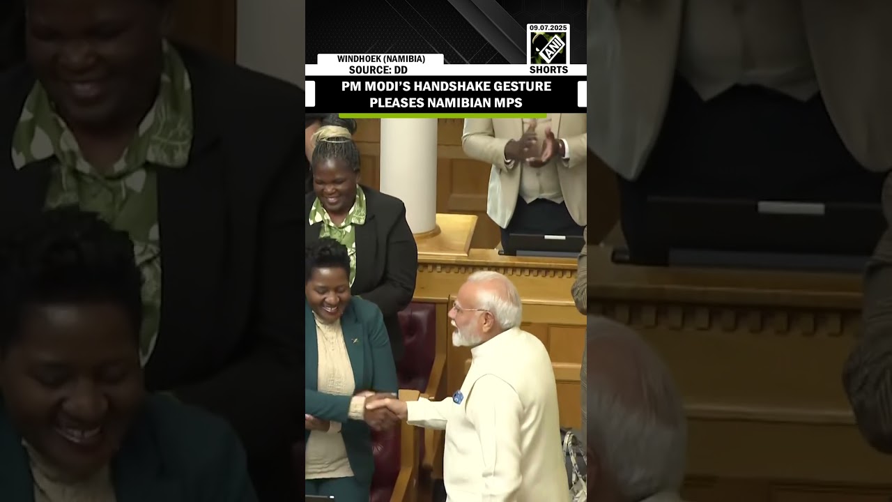 PM Modi&rsquo;s warm handshake gesture delights Namibian MPs, strengthening diplomatic goodwill