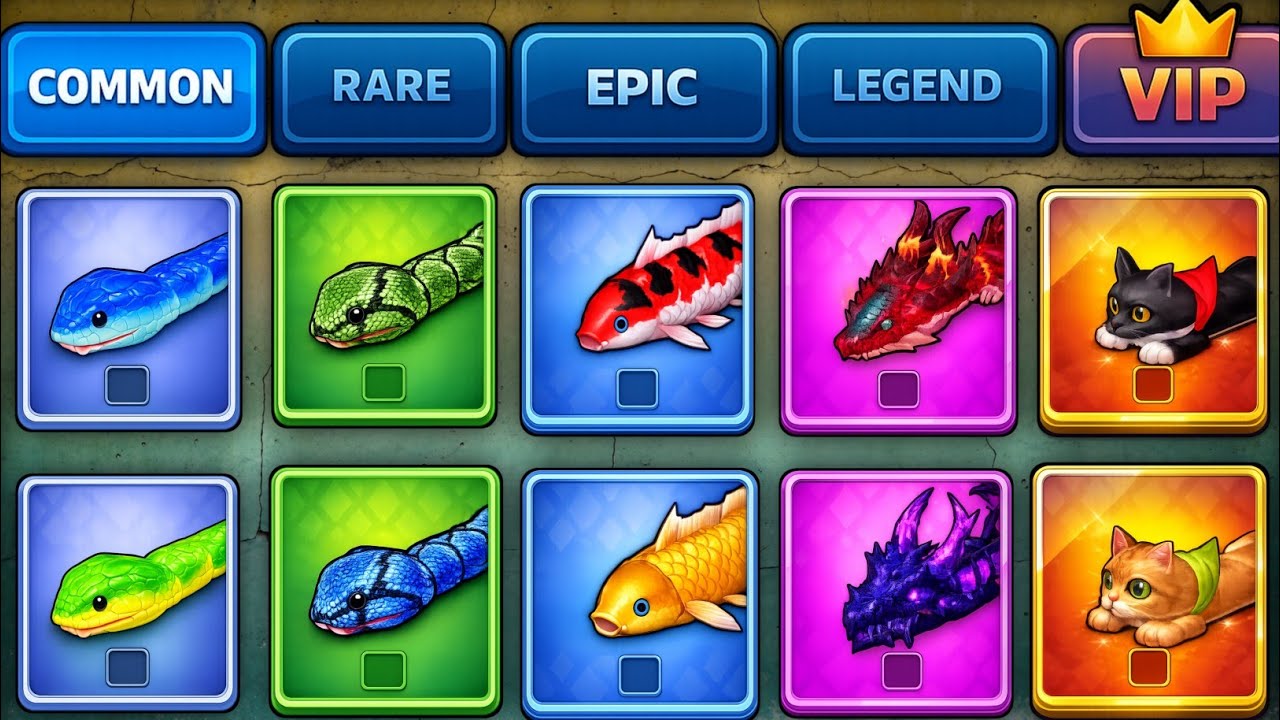 😱SNAKE CLASH IO—COMMON🆚RARE🆚EPIC🆚LEGEND🆚VIP! WHICH SNAKE SHOULD YOU USE AFTER SKIN COMPARISON?🔥#199