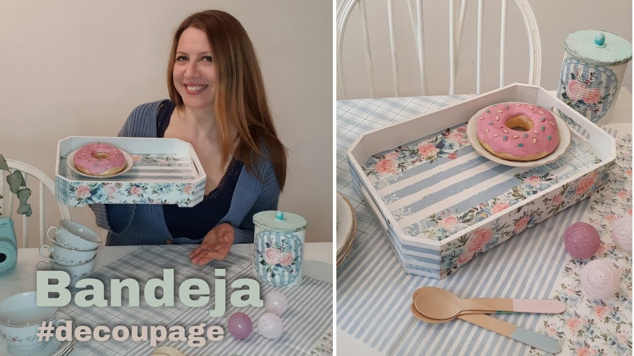 Como decorar una bandeja con decoupage ♡ Marina Capano