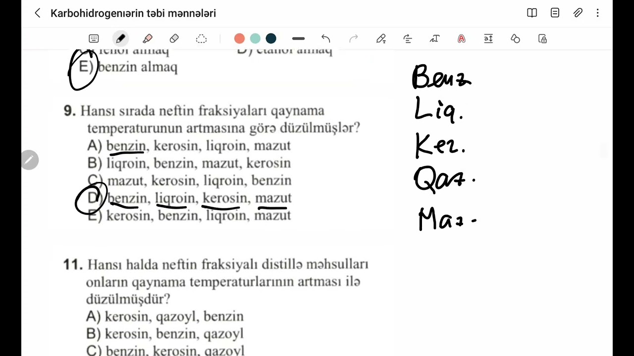 karbohidrogenlərin təbii mənbələri