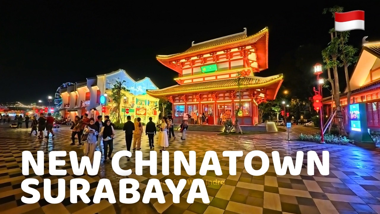 Surabaya&rsquo;s Best Night Walk at Park Shanghai | Surabaya Indonesia Walking Tour 4K
