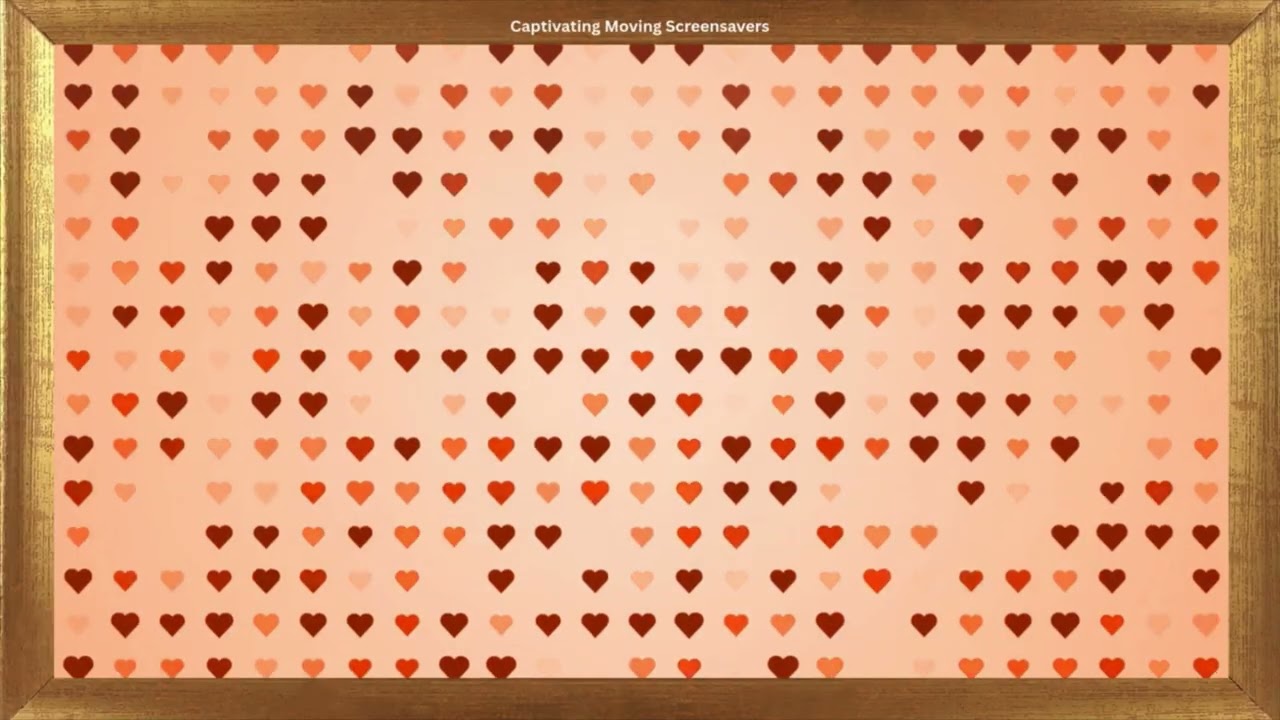 Grid of Red, Orange, and Pink Heart Shapes Animation | 4K Screensaver | No Sound