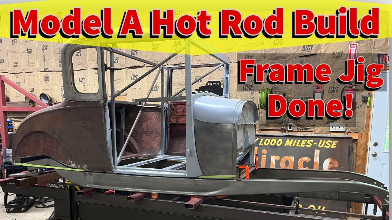 1932 Frame / Chassis Jig DONE! Next, we pinch the rails to fit the Model A! Hemi Hot Rod Build!