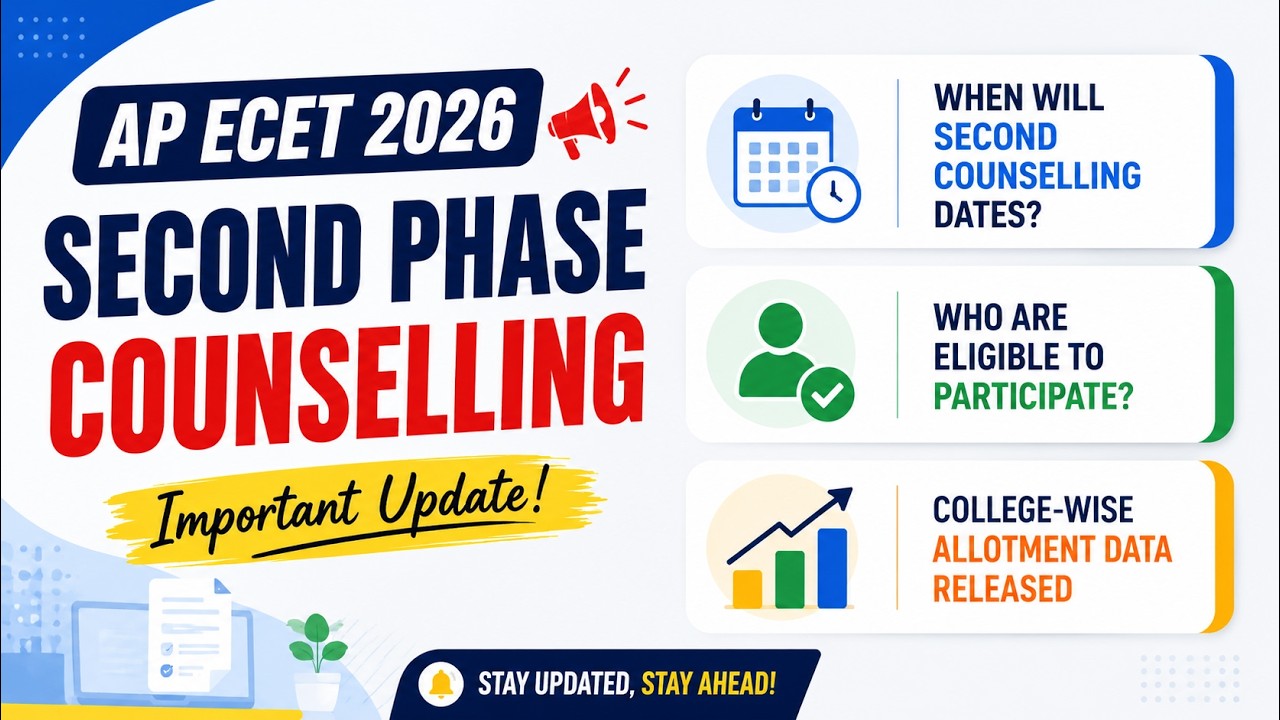 AP ECET 2026 2nd Phase Counselling Dates | Who Can Participate?| Fee Again? | College-wise Allotment