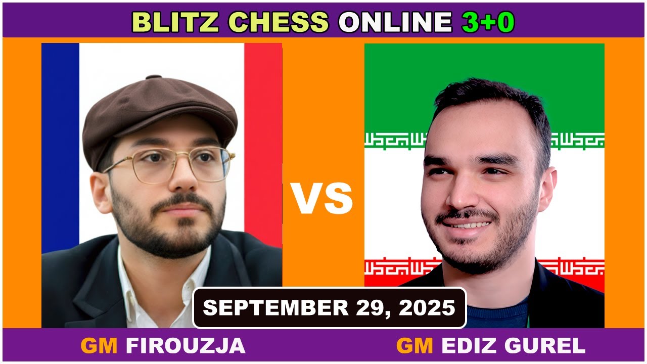 Alireza Firouzja vs GM Amin Tabatabaei | Blitz Chess 3+0 | ChessCom | September 29, 2025