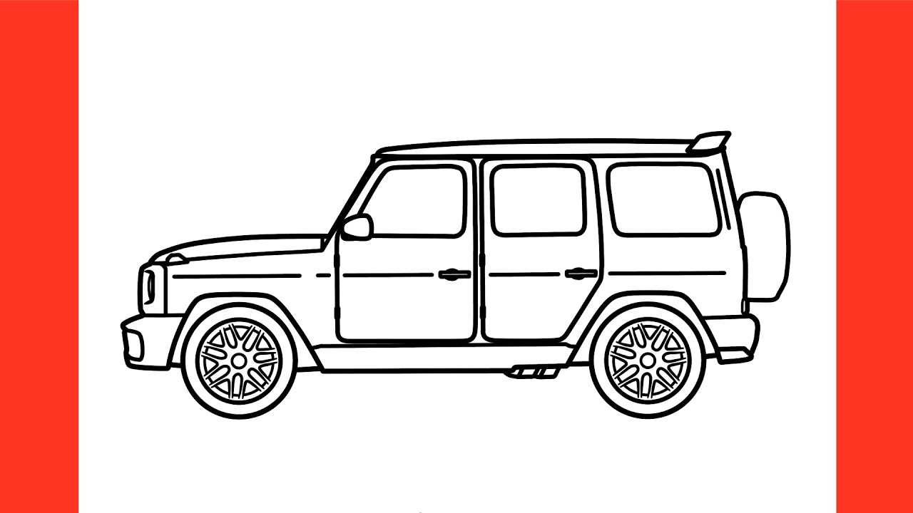 How to draw a Mercedes G63 AMG easy / Drawing Mercedes-Benz car
