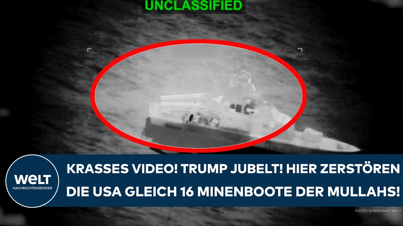 KRIEG IN NAHOST': Video veröffentlich! Heftiger Schlag gegen den Iran! Trump zerstört 16 Minenboote!