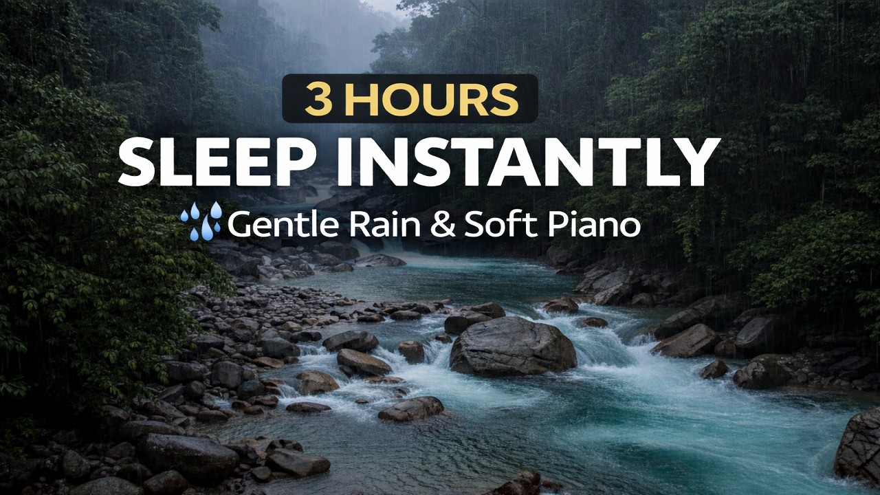 Sleep Instantly with Gentle Rain & Soft Piano 🎹🌧️ 3 Hours Deep Sleep Music