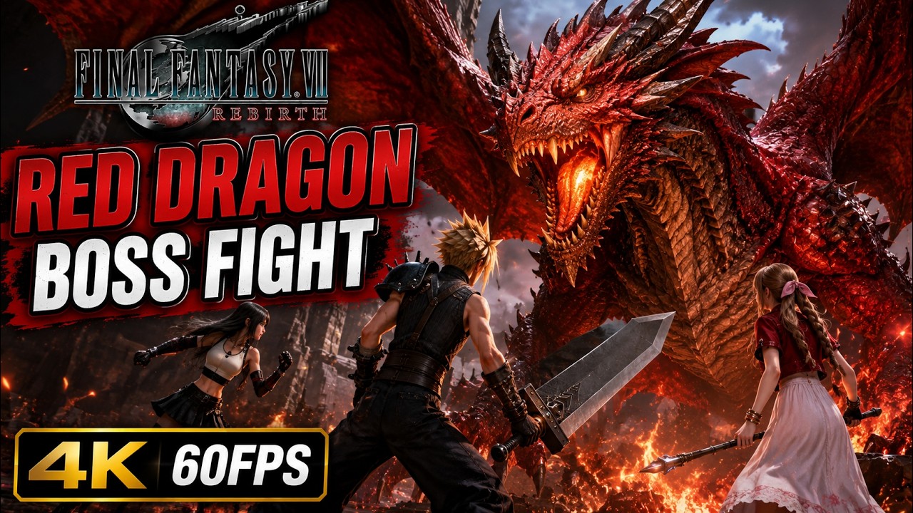 Red Dragon Boss fight in Final Fantasy VII Rebirth