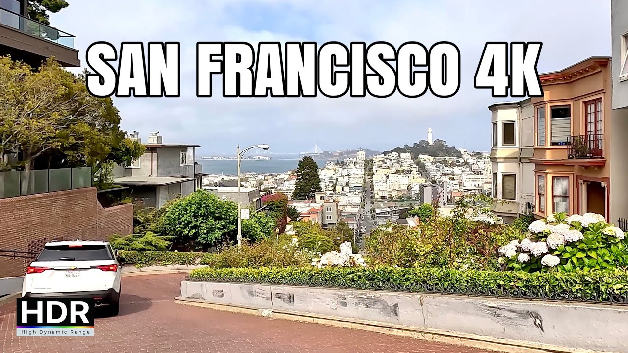 Lombard St. Driving San Francisco 4K, Fisherman's Wharf, Fort Mason Tour