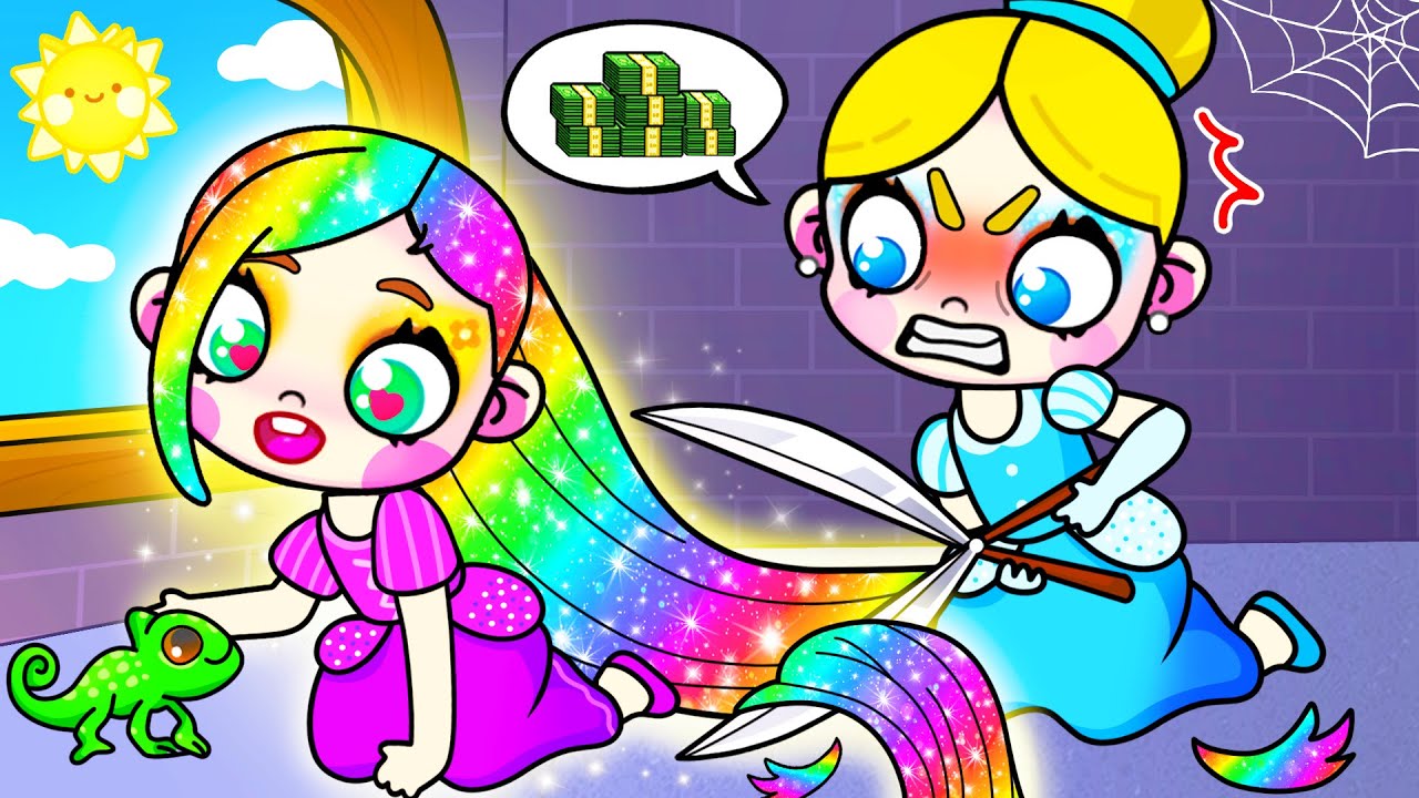O cabelo arco-íris da Rapunzel me deixou rico | Avatar World | Toca Boca