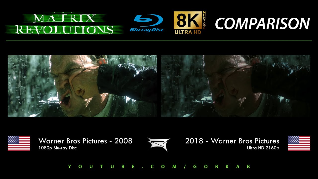 Blu-ray Versus - The Matrix Revolutions (2008 vs 2018) Comparatif 8K ULTRA HD