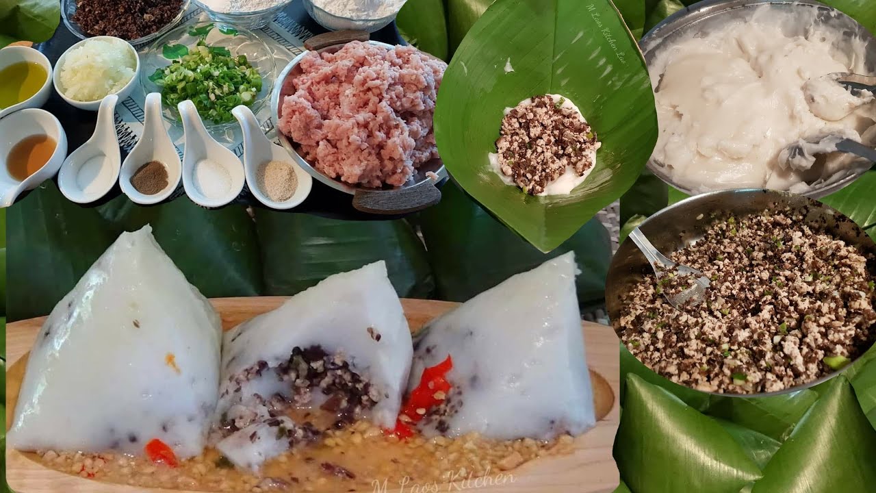 How To Make Rice Pyramid Dumping ວິທີເຮັດເຂົ້າຕົ້ມນ້ຳແຈ່ວ