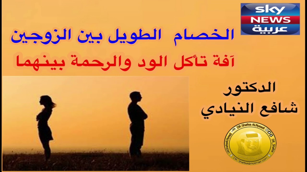 الخصام الطويل بين الزوجين آفة تأكل الود والرحمة بينهما الدكتور شافع النيادي اذاعة سكاي نيوز SKYNEWS