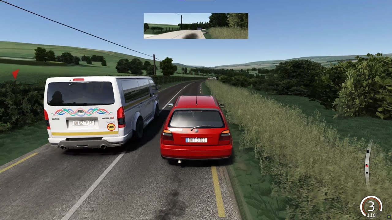 Cutting up Traffic in a 442 WHP VW Golf MK3 1.9 TDI Exterior - Wicklow Mountains (Assetto Corsa)