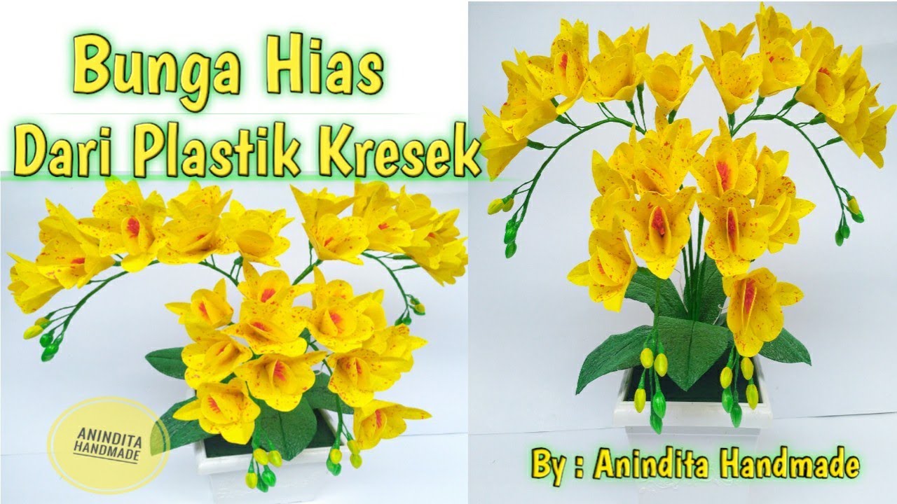 BUNGA DARI PLASTIK KRESEK//BUNGA HIAS//How to make flowers from a plastic bag//DIY