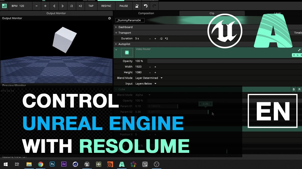 UE4 & Resolume - control Unreal Engine with OSC from Resolume