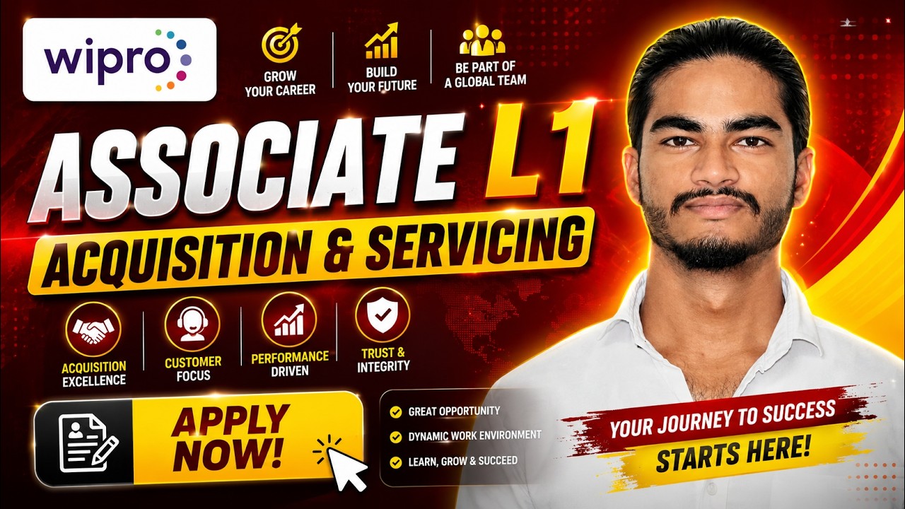 Wipro Hiring Associate L1 2026 🔥 Freshers Eligible | Noida Jobs | Customer Support & Operations Role