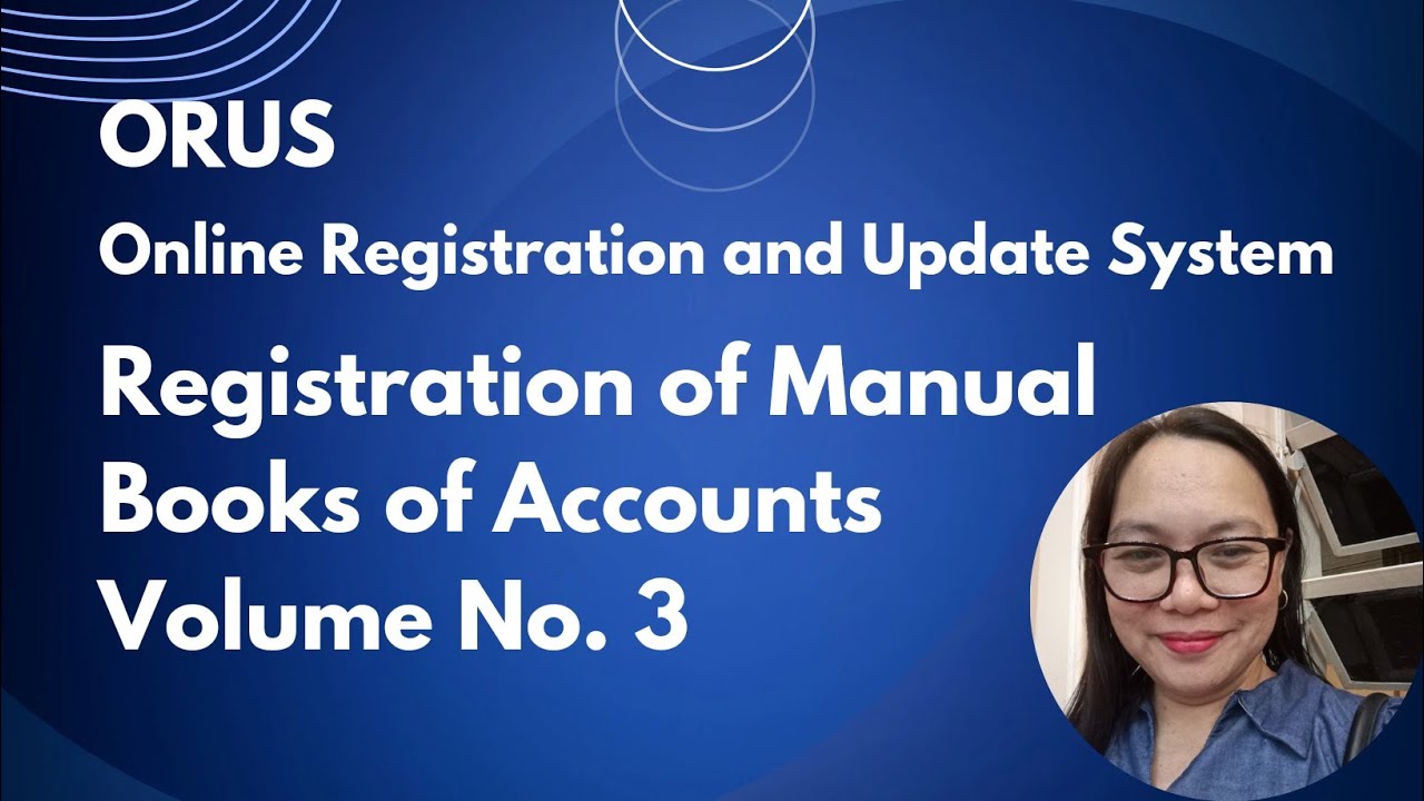 BIR ORUS Online Registration of Manual Books of  Accounts Volume No 3
